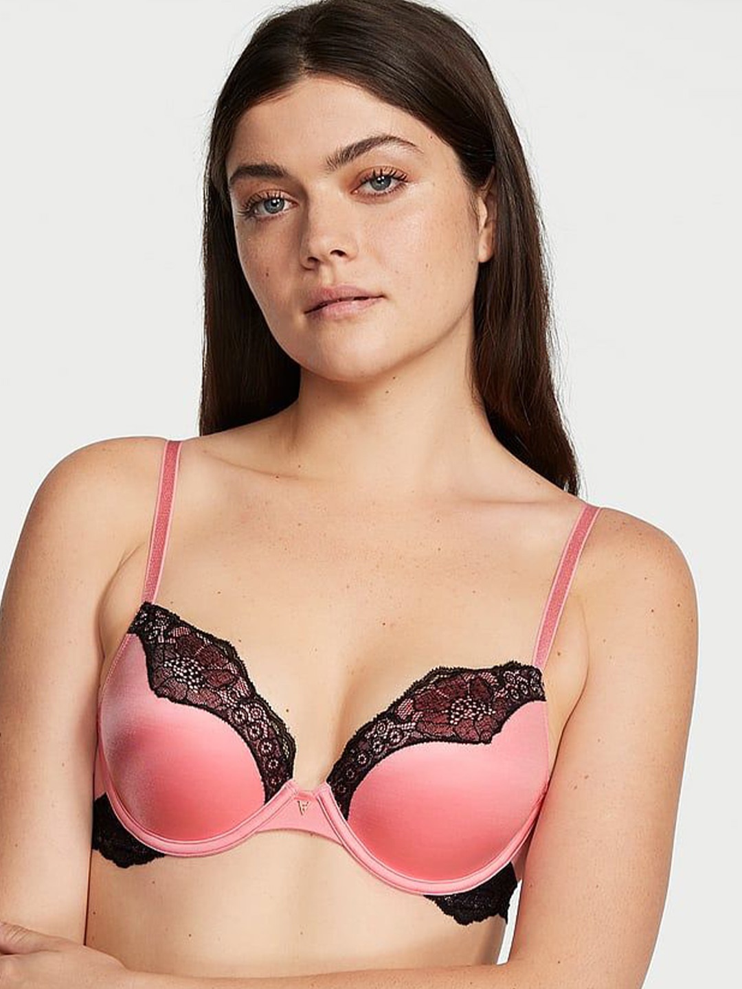 

Victoria's Secret Bra Half Coverage Underwired Heavily Padded, Pink