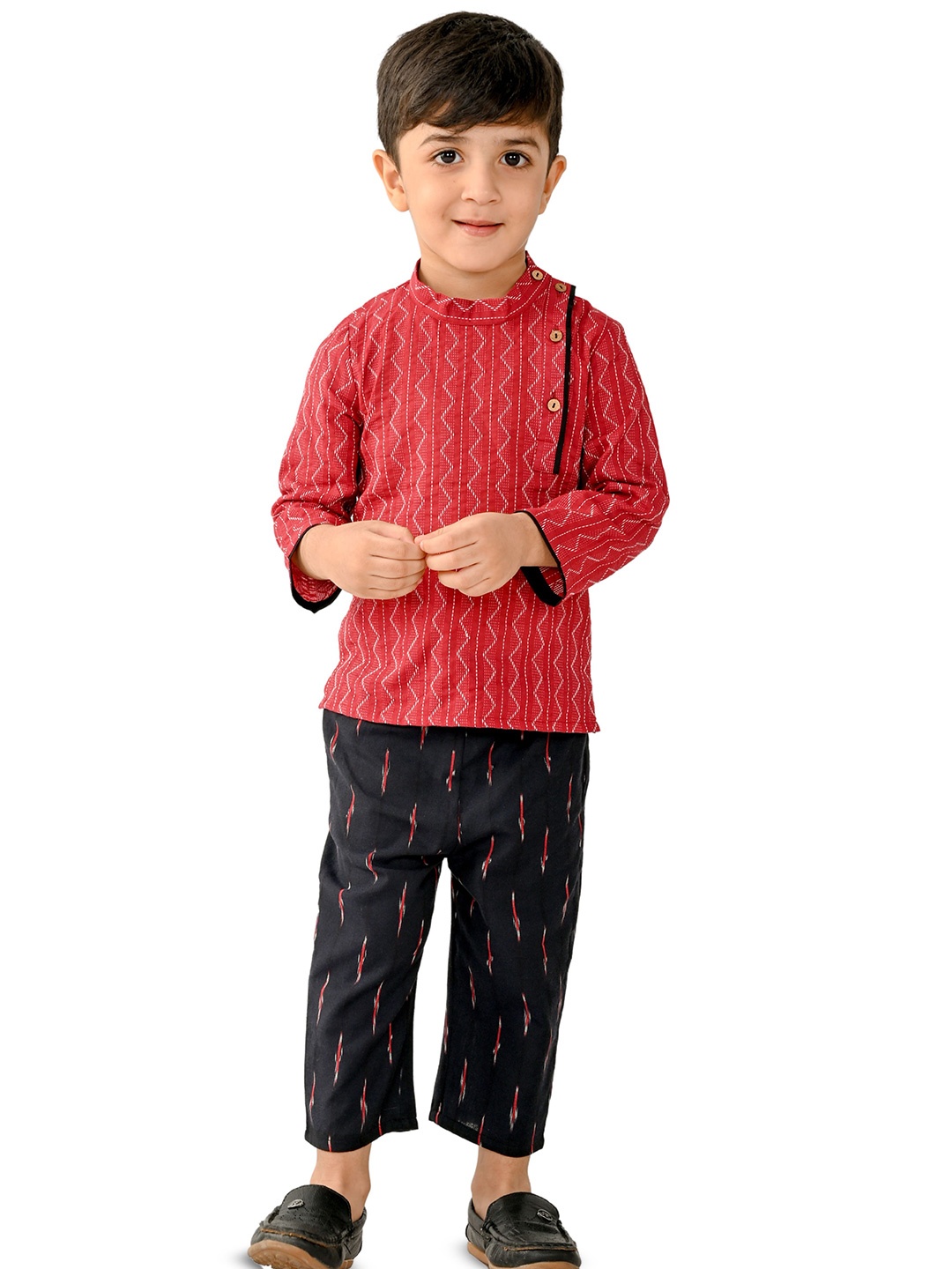 

Tiny Bunnies Boys Shirt with Trousers, Maroon