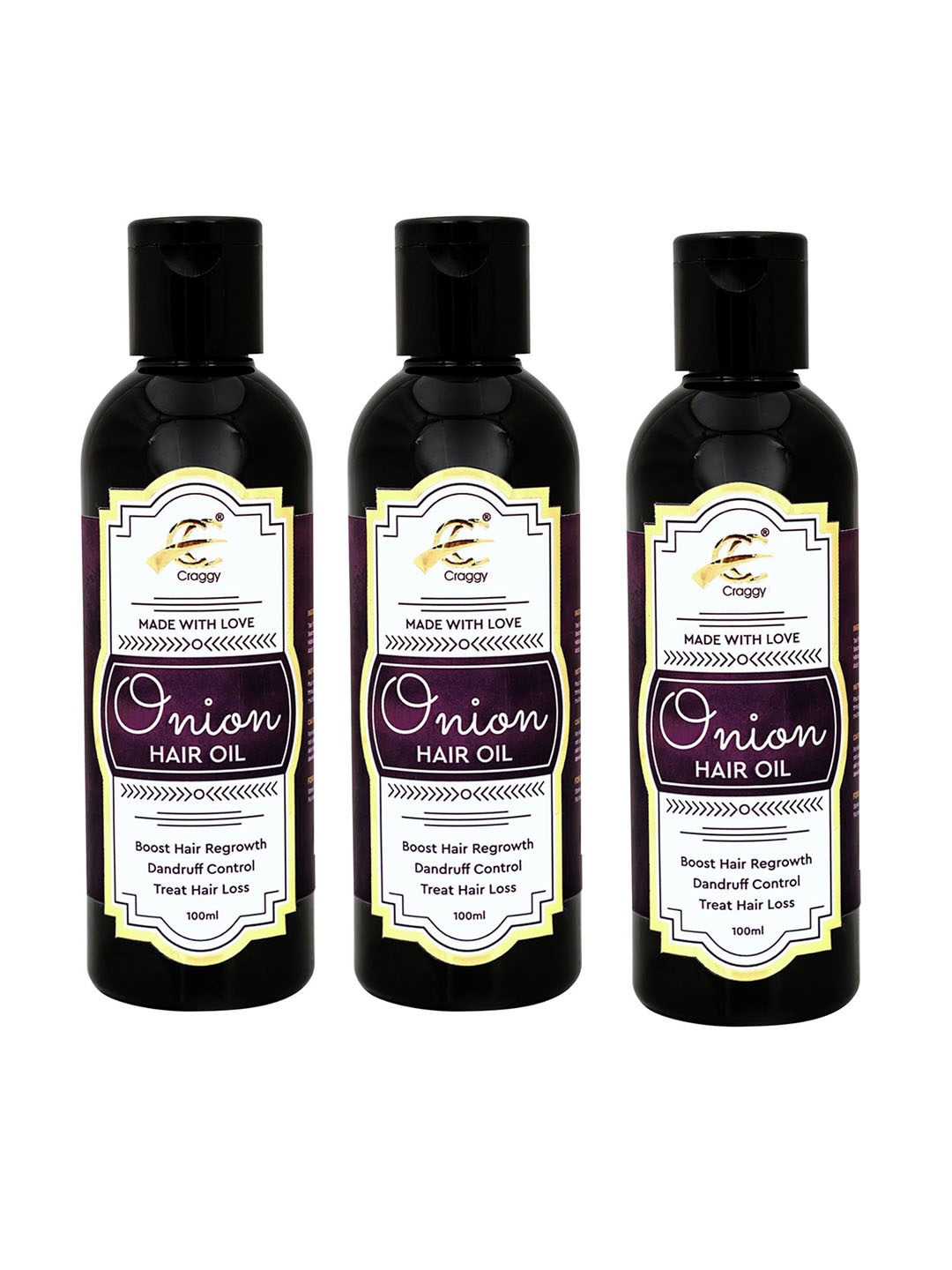 

Craggy Cosmetic Set Of 4 Onion Hair Oil For Hair Growth - 100 ml Each, Mauve