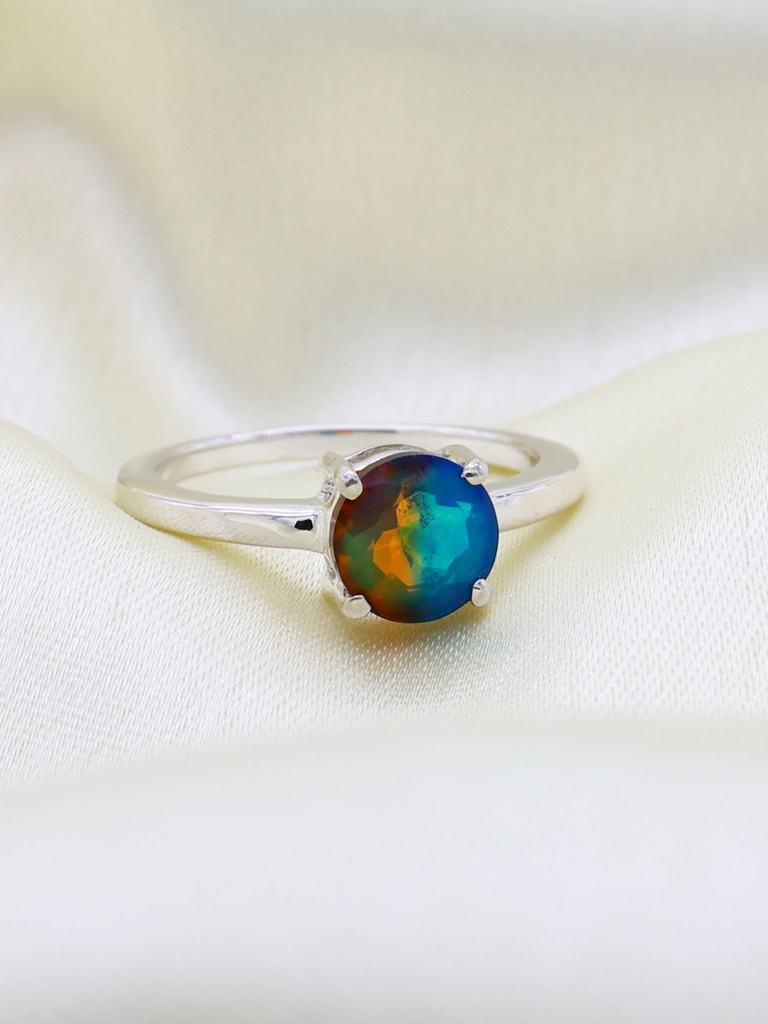 

HIFLYER JEWELS 925 Sterling Silver Stones-Studded Finger Ring