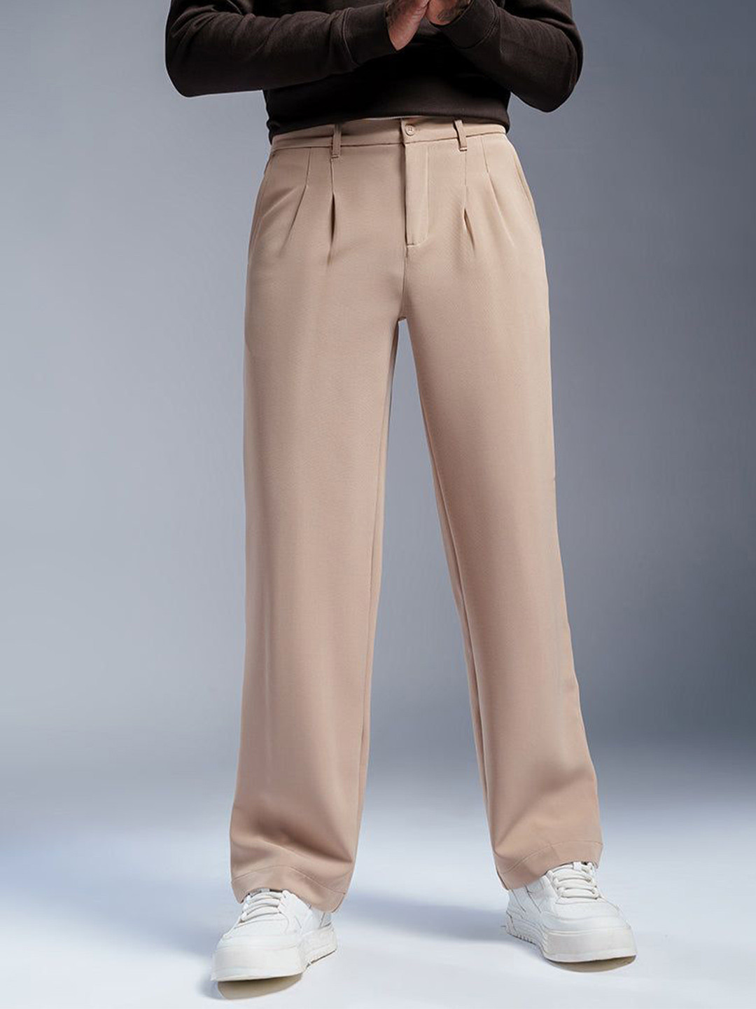 

FREAKINS Double Pleated Korean Pants, Beige