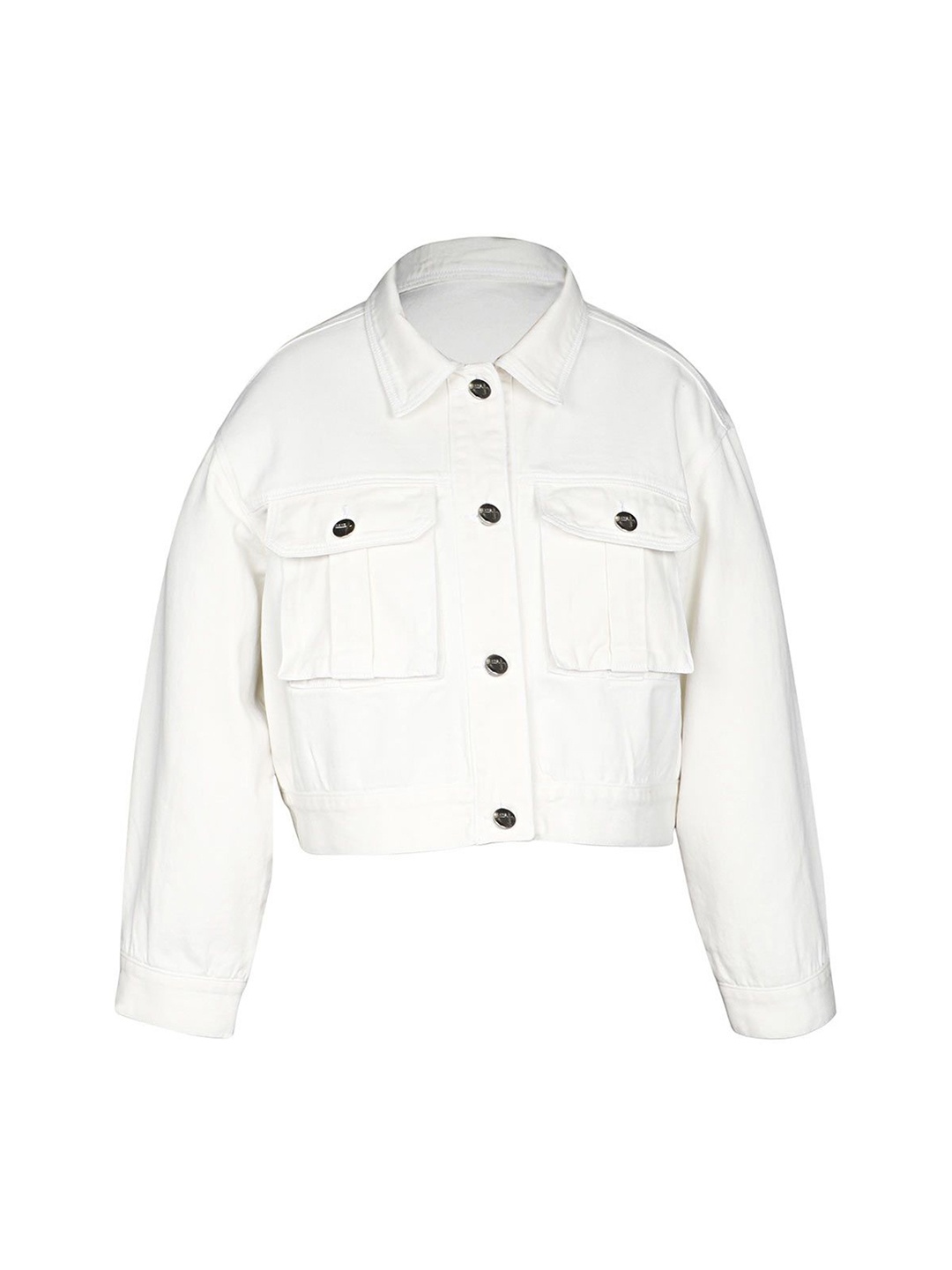 

Saint G Women Leather Water Resistant Biker Jacket, White