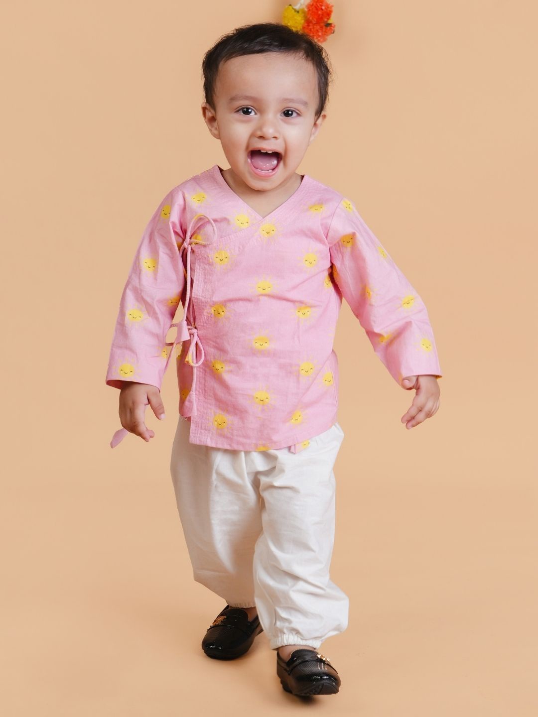 

MAMA AND PEACHES Unisex Kids Printed Trousers, Pink