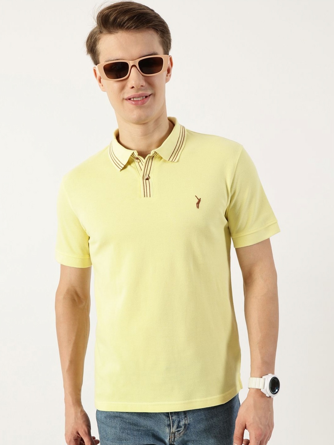 

Thomas Scott Men Polo Collar T-shirt, Yellow
