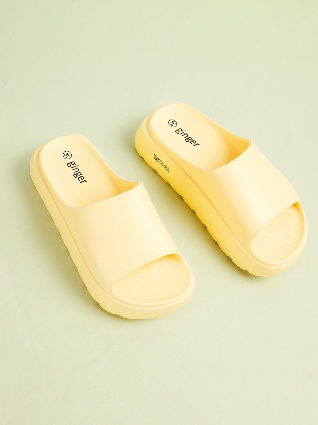 

Ginger by Lifestyle Women Rubber Sliders, Yellow