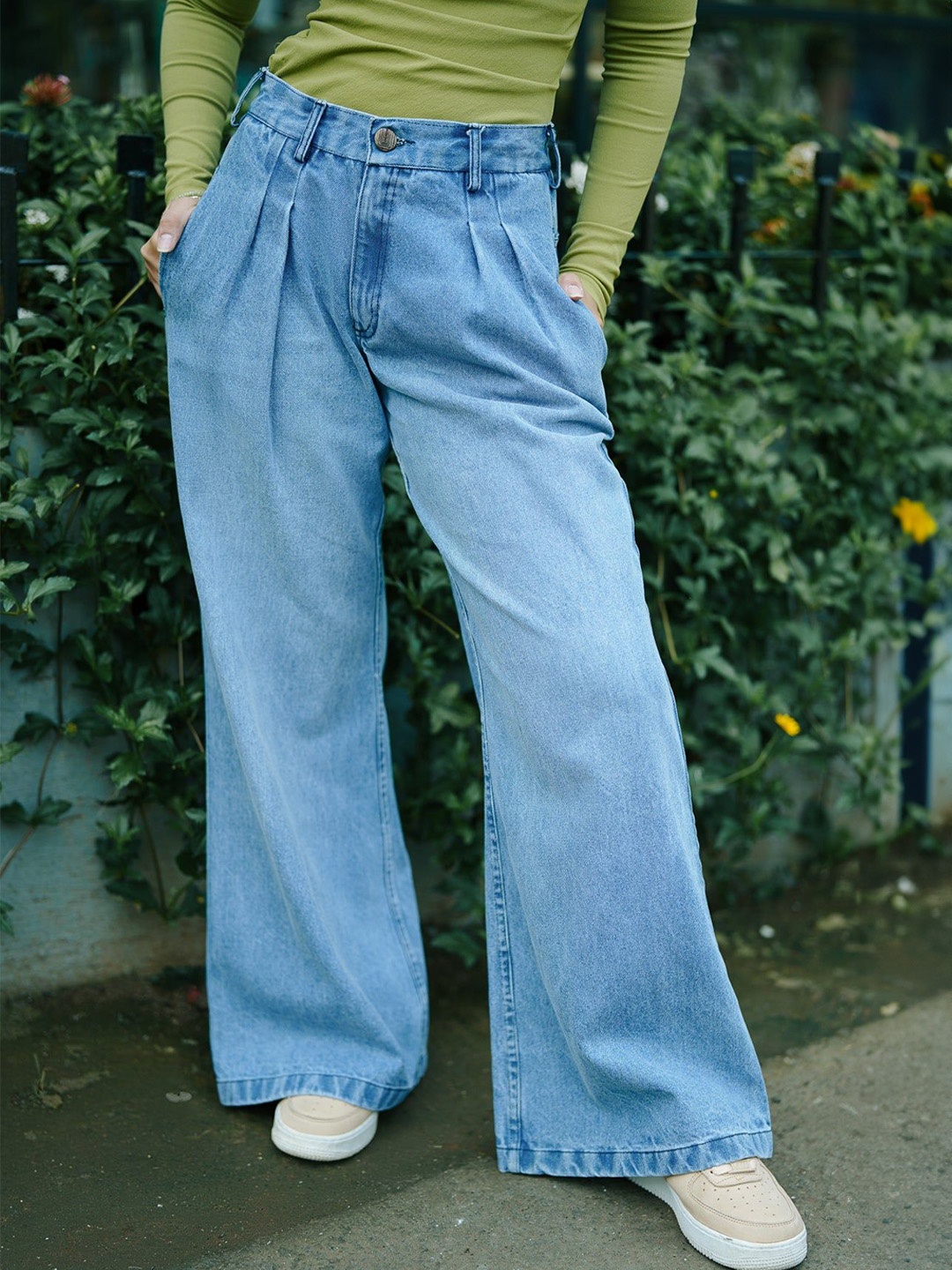 

FREAKINS Denim Korean Pants, Blue