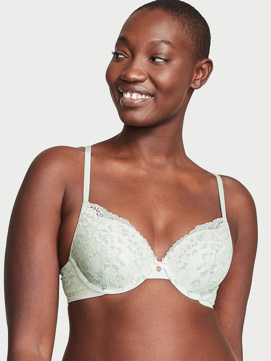 

Victoria's Secret Bra Half Coverage Underwired Heavily Padded, Green