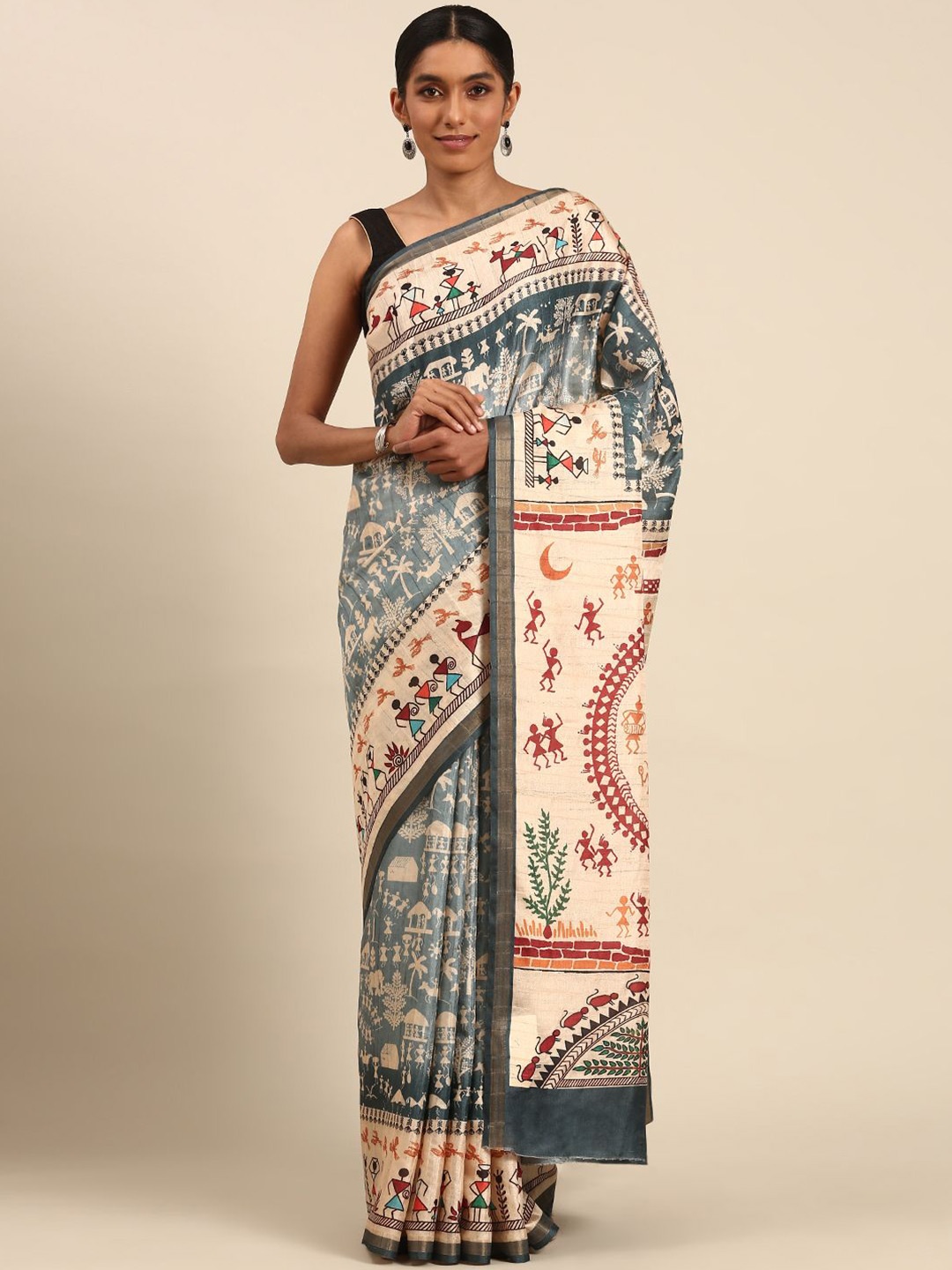 

Fashion Petals Tussar Saree, Blue