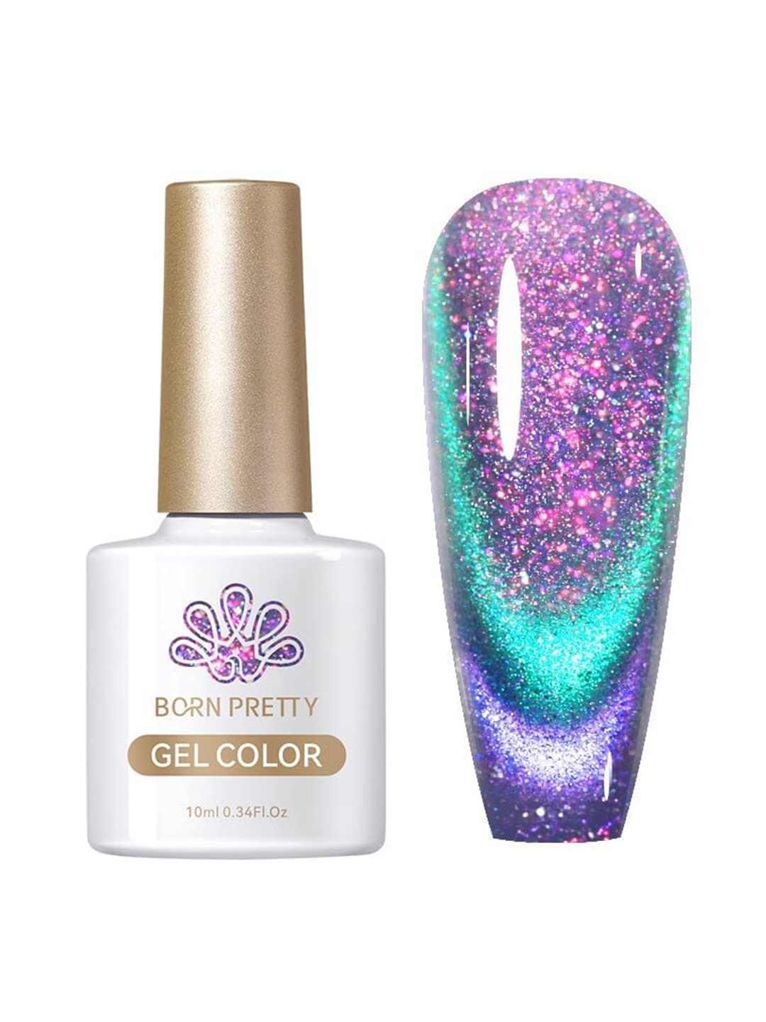 

BORN PRETTY All Shine On Me Magnetic Holorgraphic Cat Eye Gel Nail Polish - 10 ml - RG02, Purple