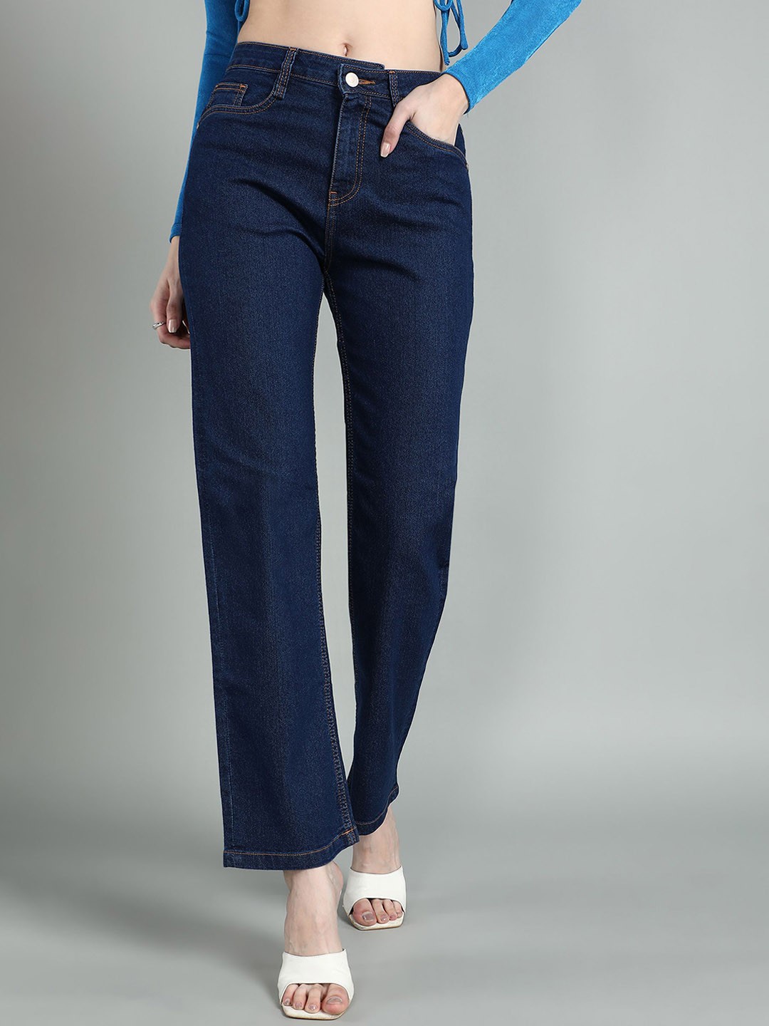 

GUTI Women Flared Stretchable Jeans, Blue