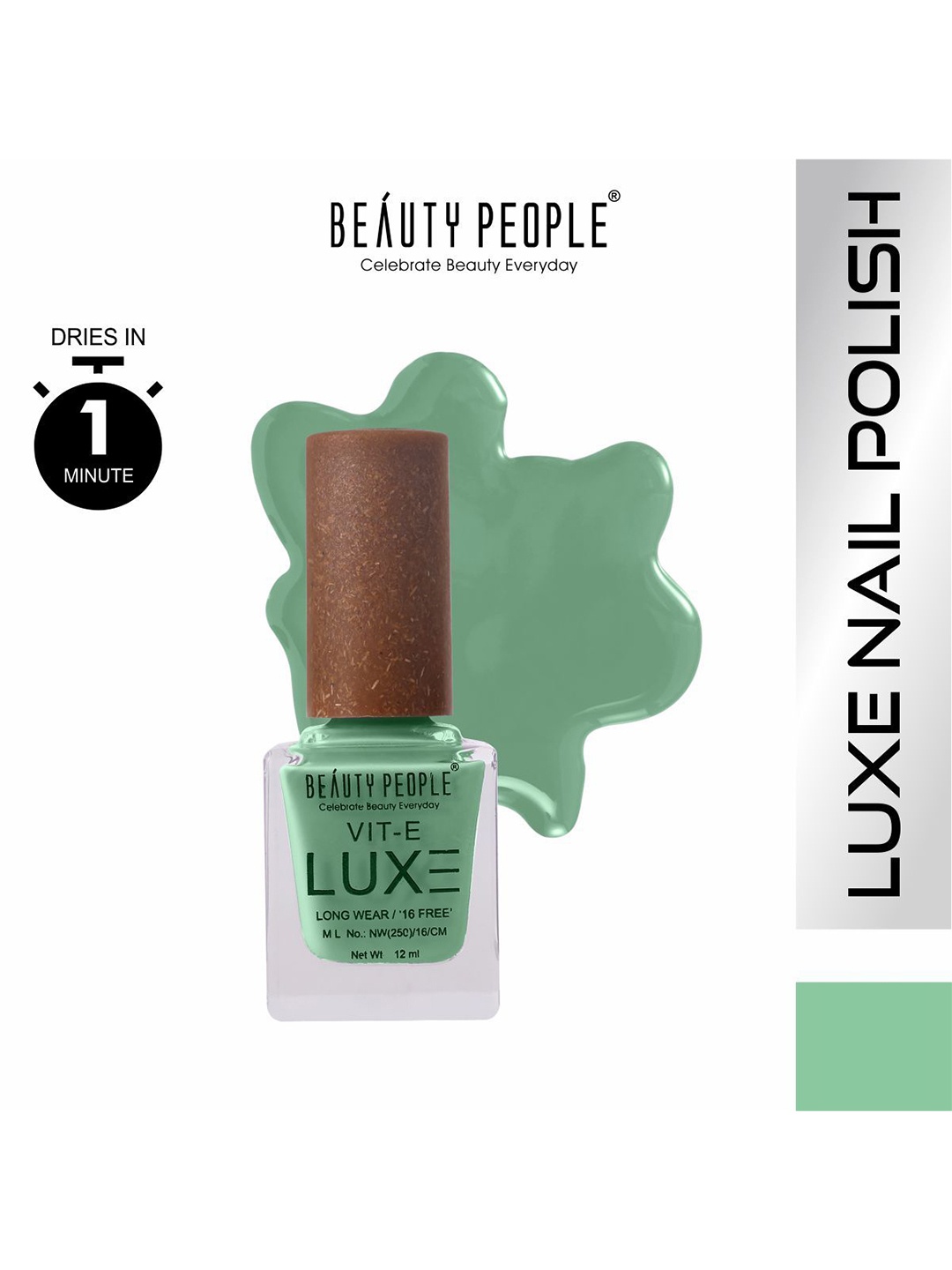 

Beauty People Luxe Premium Nail Polish With Vitamin E 12ml - Marvelous Mint BP62, Green