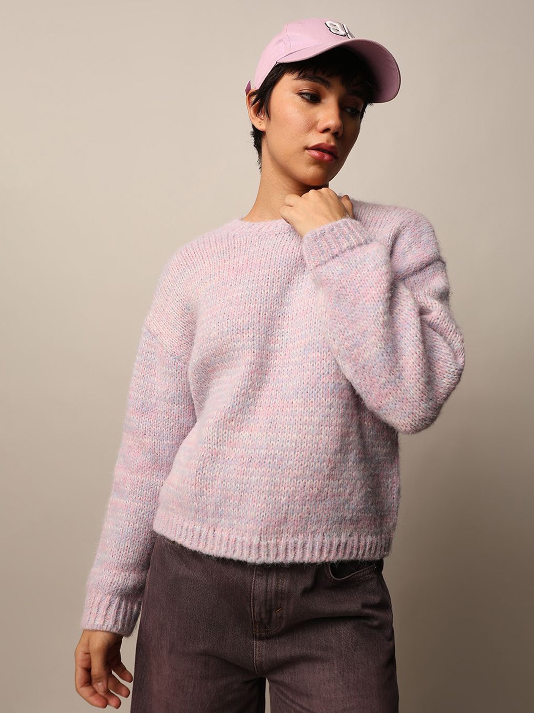 

ONLY Women Pullover with Fuzzy Detail, Lavender