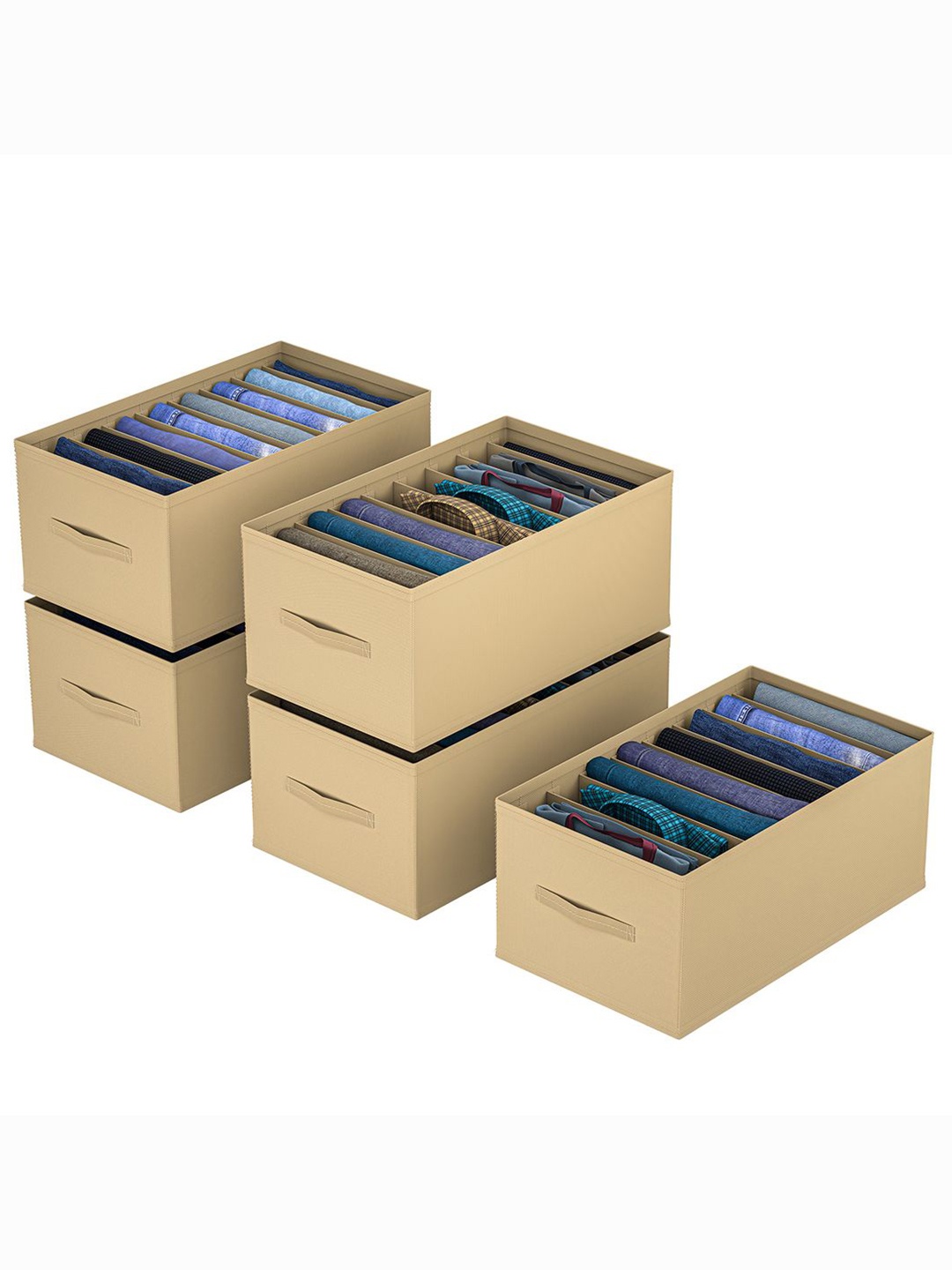 

Kuber Industries Brown Set of 5 Regular Drawer Organiser Organisers