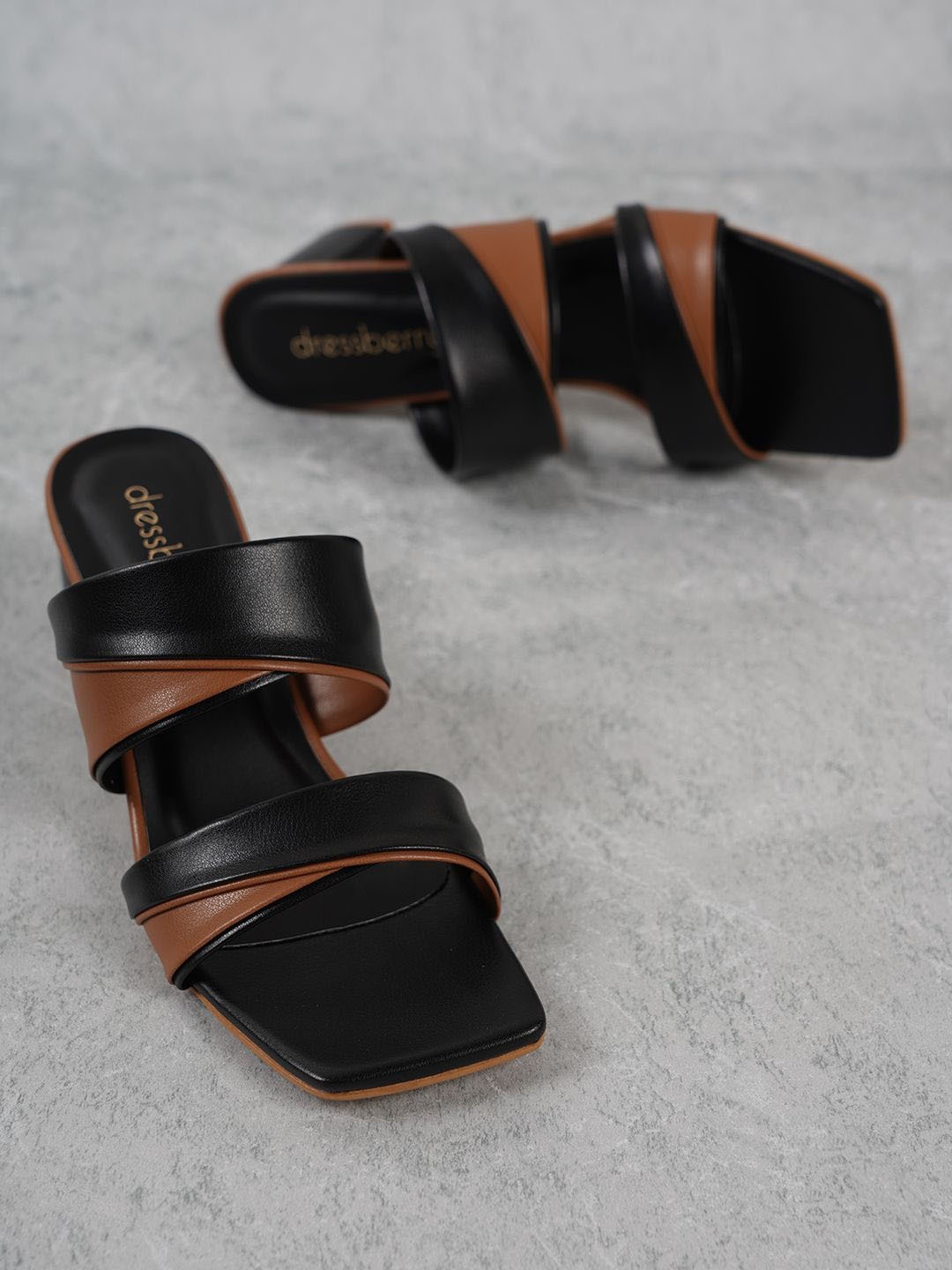 

DressBerry Block Sandals, Black