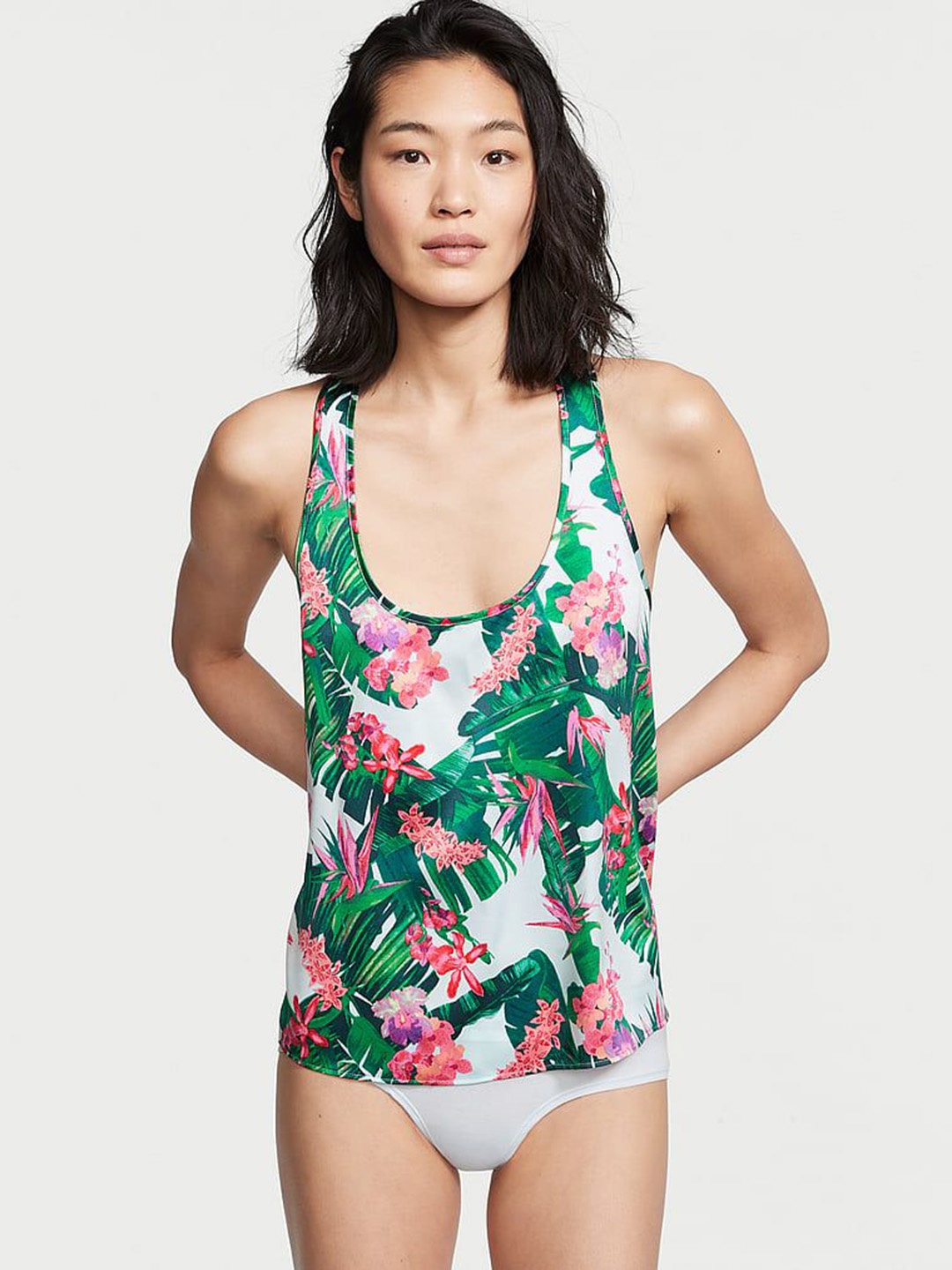 

Victoria's Secret Printed Racerback Tank Top, Green