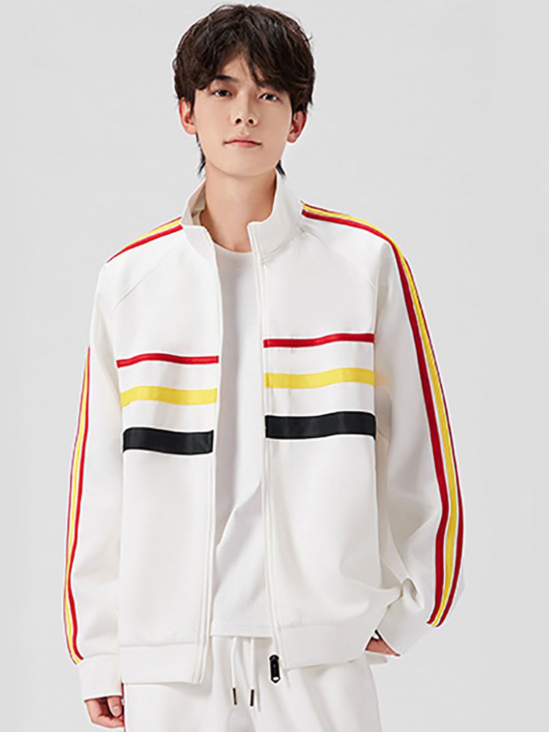 

StyleCast x Revolte Men Lightweight Open Front Jacket, White