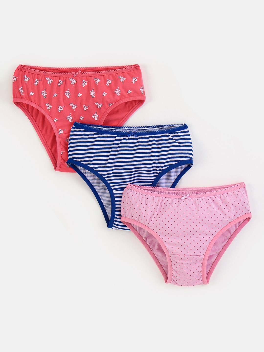 

Honeyhap Girls Pack Of 3 Printed Hipster Briefs - 13228968, Red