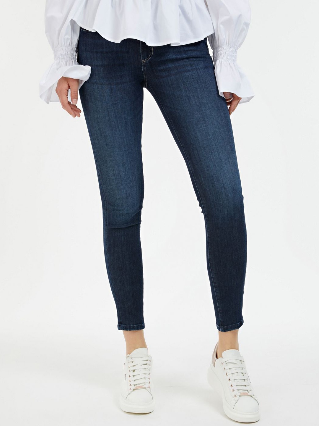 

GUESS Women Skinny Fit High-Rise Jeans, Blue