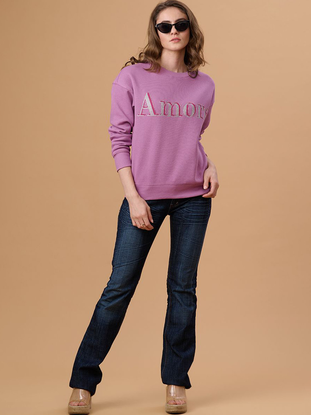 

Gipsy Women Printed Sweatshirt, Purple