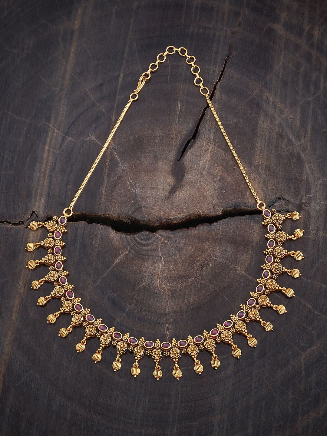 

Kushal's Fashion Jewellery Copper Gold-Plated Antique Necklace