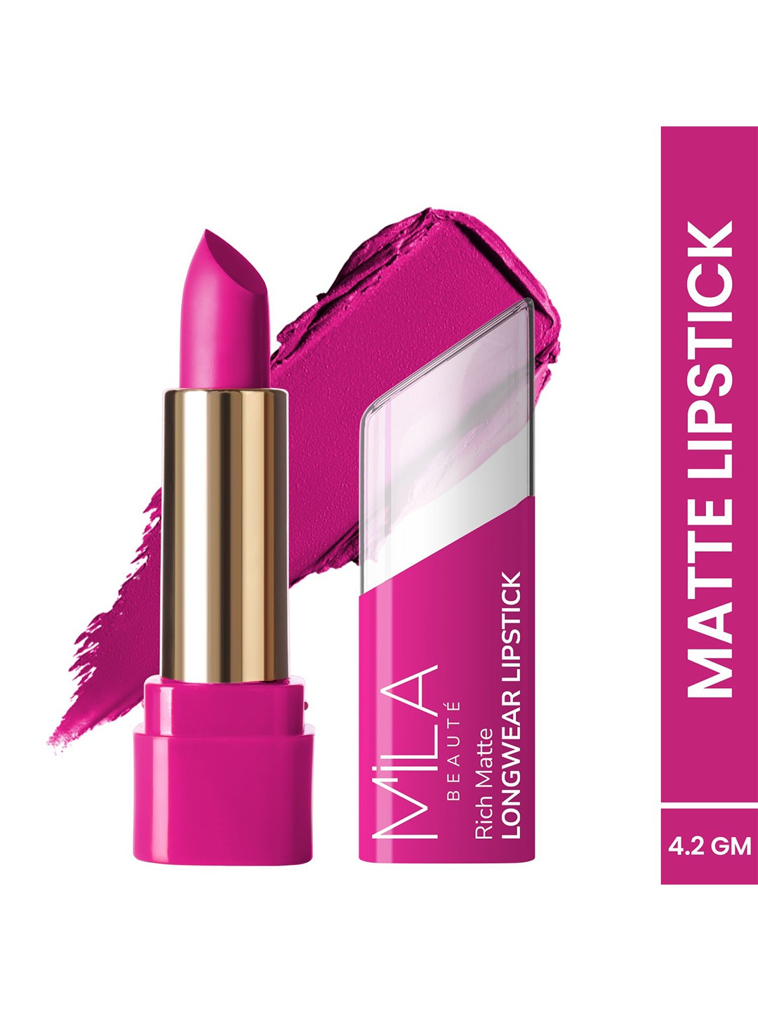 

MILA BEAUTE Rich Matte Longwear Bullet Lipstick - 4.2 g - Soft Spoken - 607, Pink