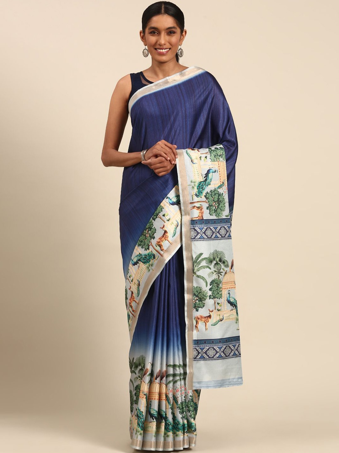 

Fashion Petals Tussar Saree, Blue