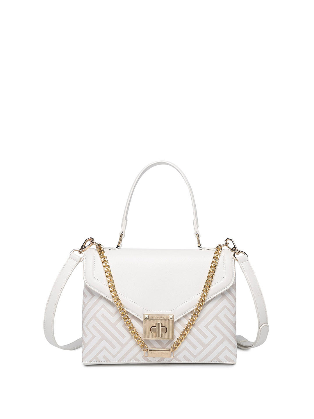 

Diana Korr Printed Structured Shoulder Bag with Quilted, White