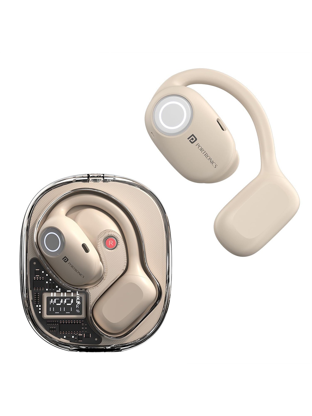 

Portronics Harmonics Twins 30 Smart OWS Ear Buds With Touch Control, Beige