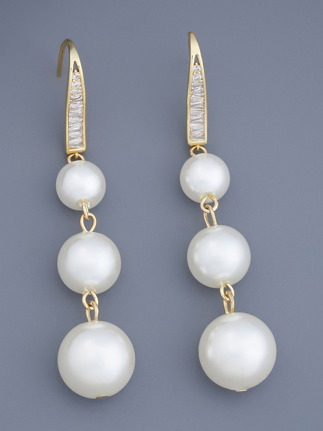 

Kushal's Fashion Jewellery Spherical Drop Earrings, White