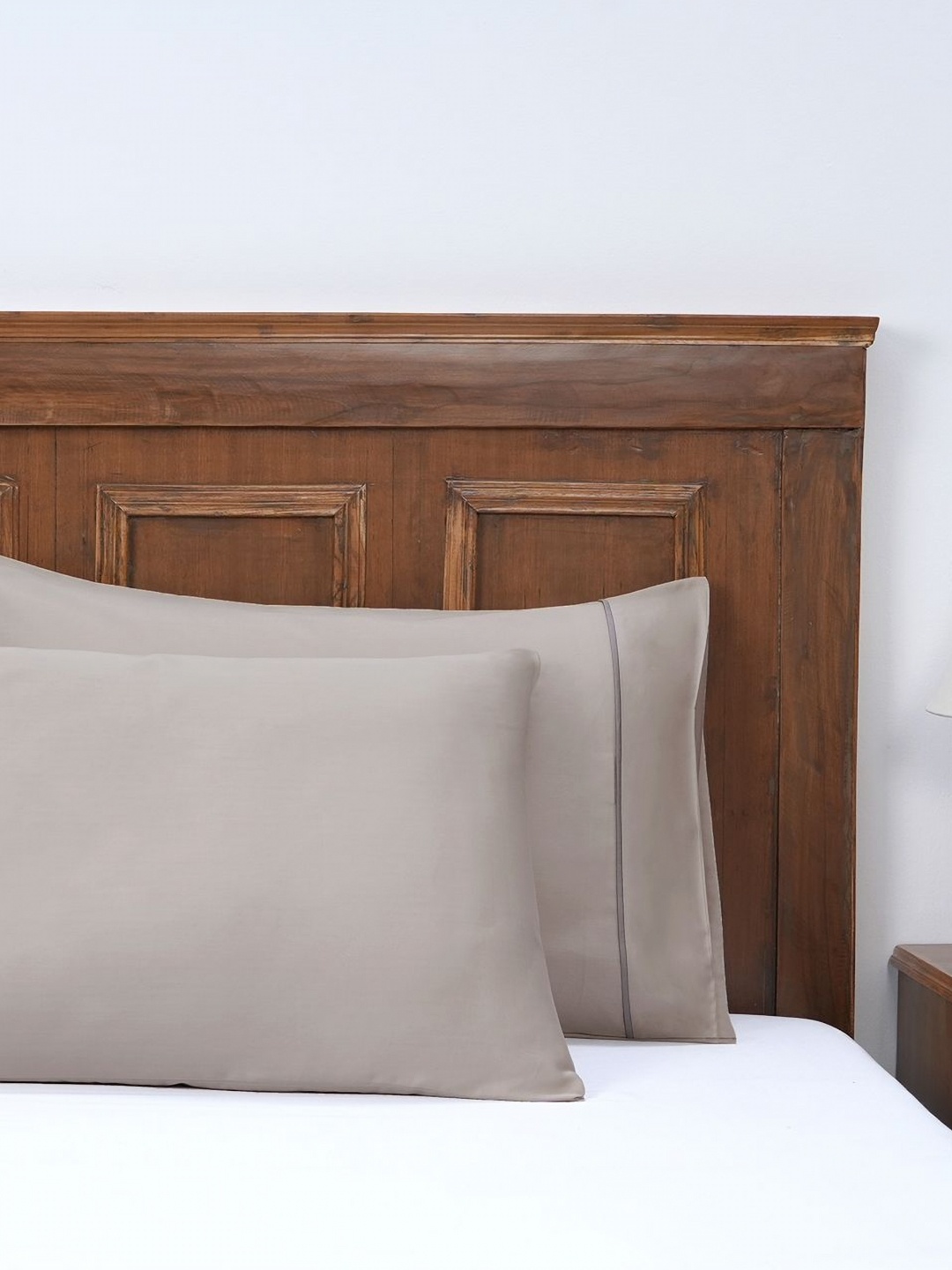 

MASPAR Beige 2 Pieces Solid Pure Cotton Rectangle Pillow Covers