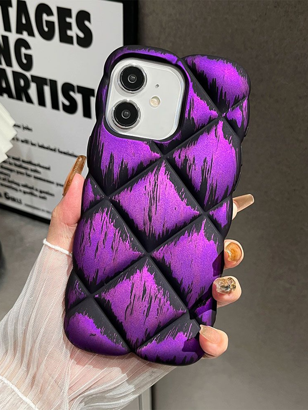 

Luxury Kase Geometric Printed iPhone 11 Back Case Mobile Accessories, Purple