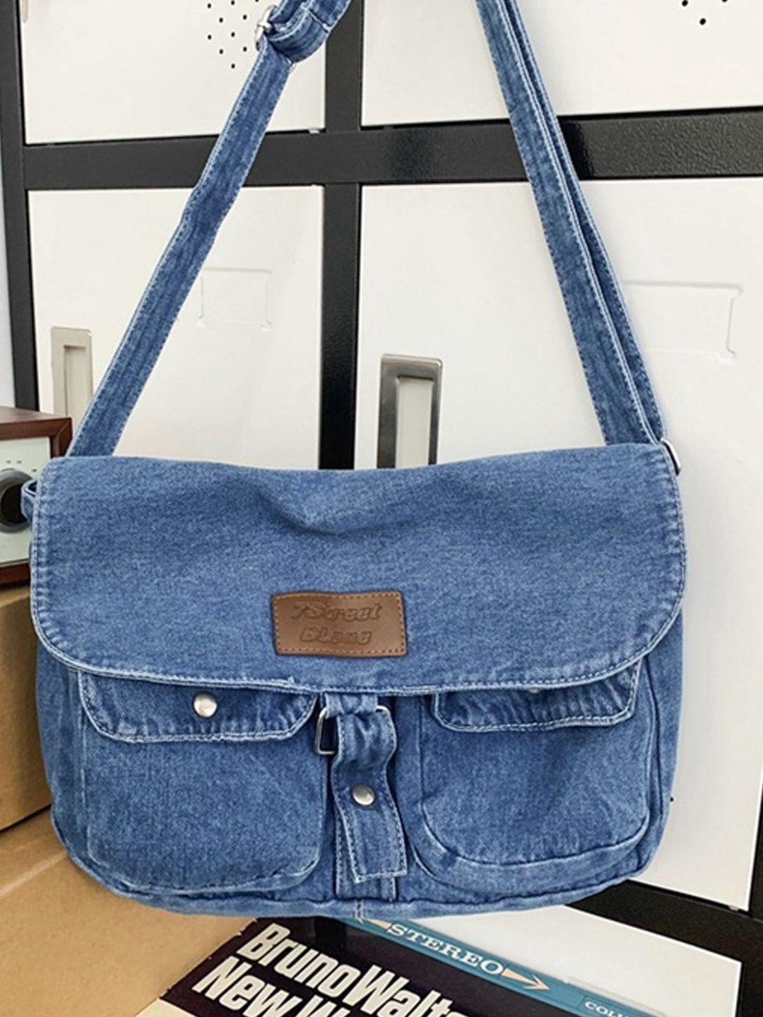 

StyleCast Blue Structured Shoulder Bag