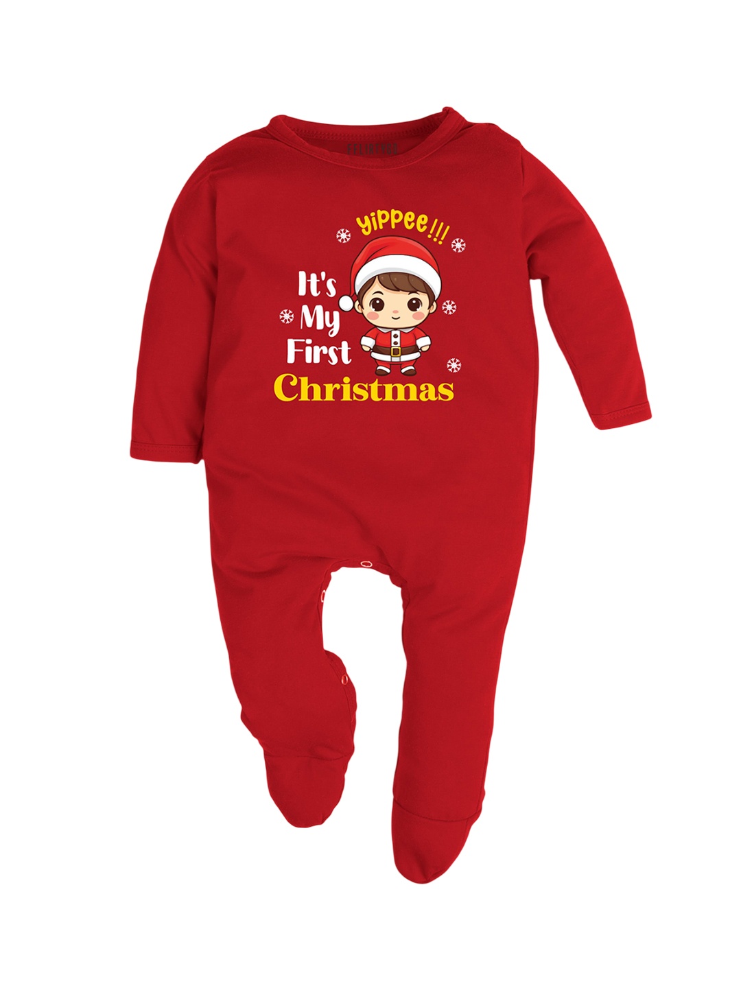 

FFLIRTYGO Kids Printed Cotton Sleepsuit, Red