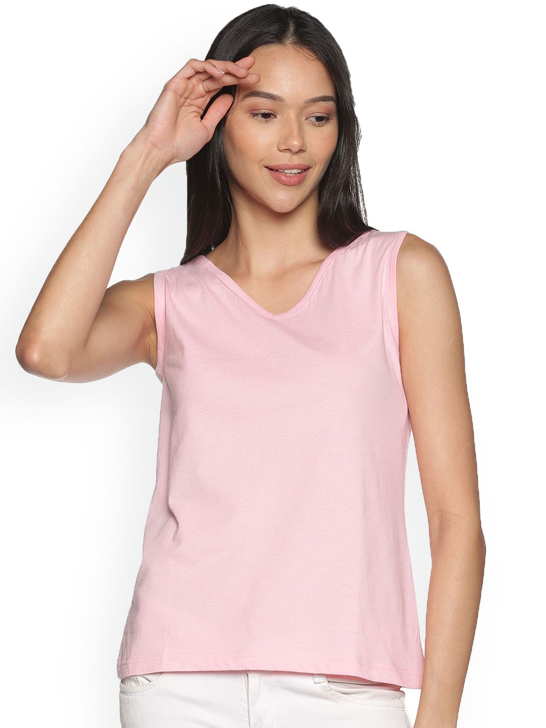 

ECOLINE Clothing Women Organic Cotton V - Neck Tank Top, Pink