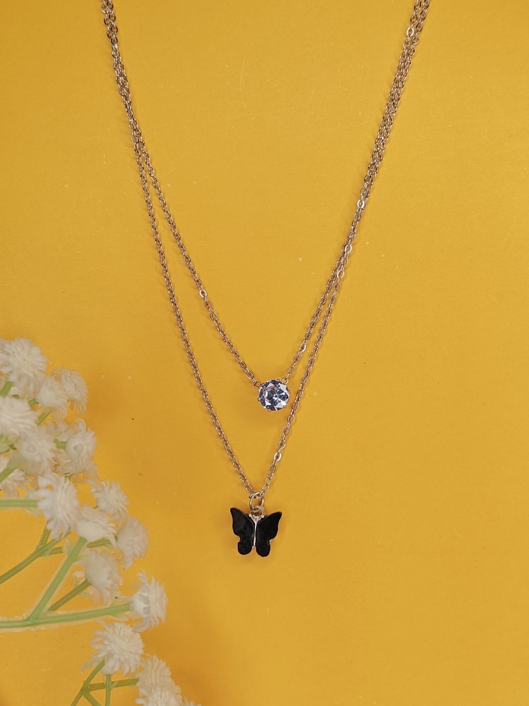 

NVR Girls Silver-Plated Layered Chain