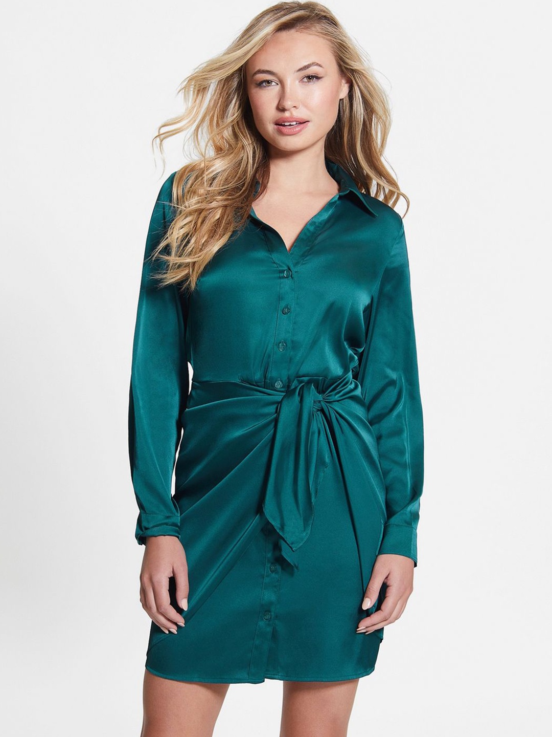 

GUESS A-Line Mini Dress, Teal