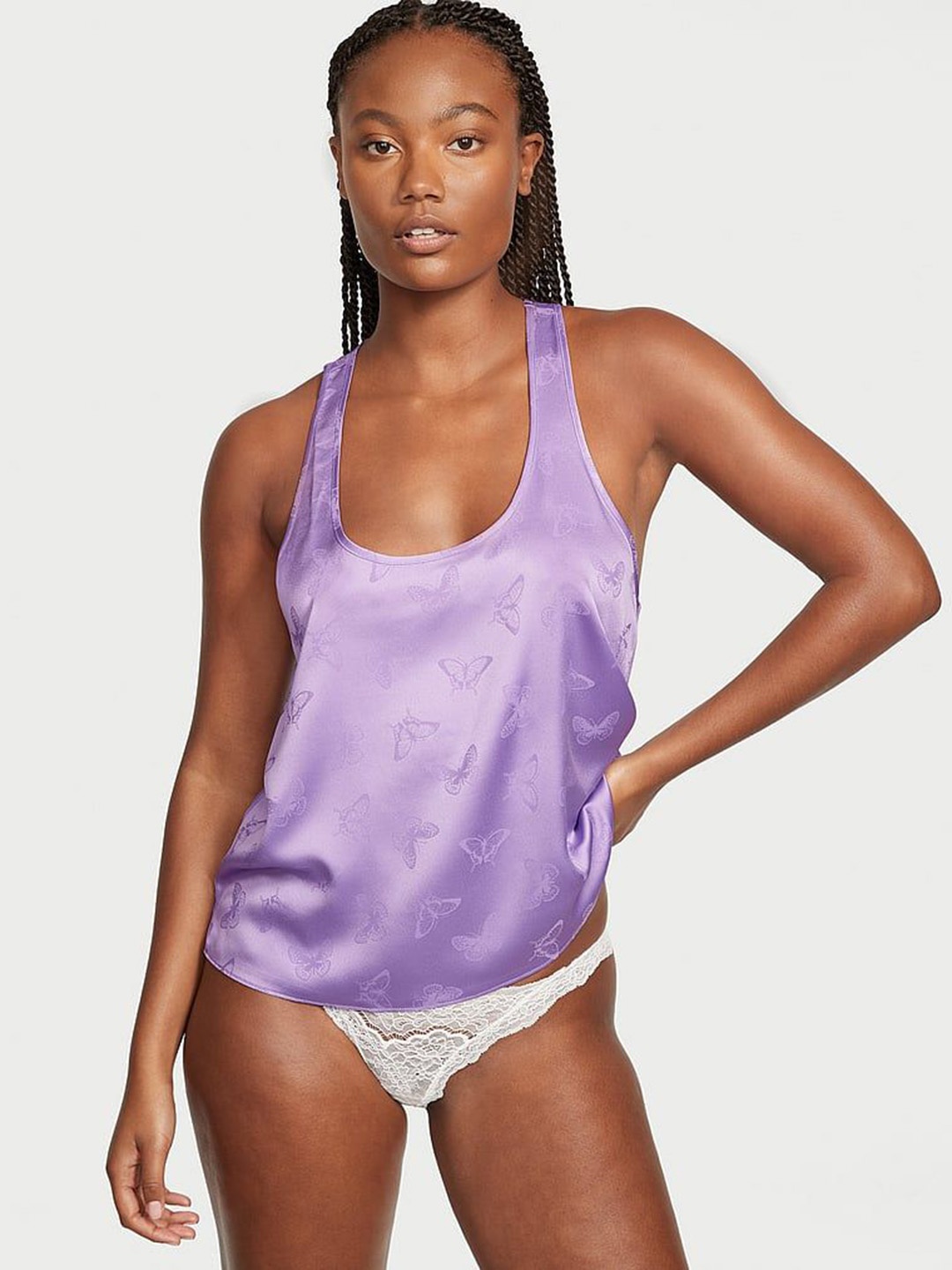 

Victoria's Secret Printed Racerback Tank, Purple