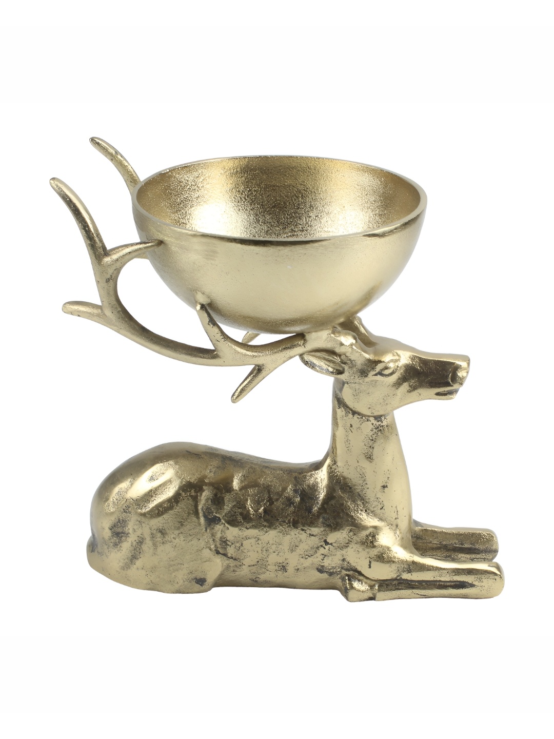 

Hind Decor Textured Deer Decorative Bowl, Gold