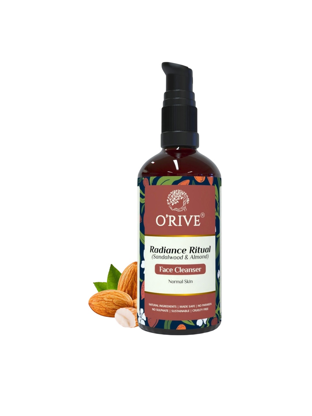 

ORIVE ORGANICS Radiance Ritual Face Cleanser With Sandalwood & Almond - 100 ml, Transparent