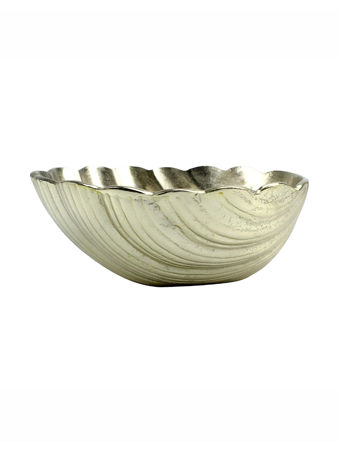 

Hind Decor Textured Shell Decorative Bowl, Silver