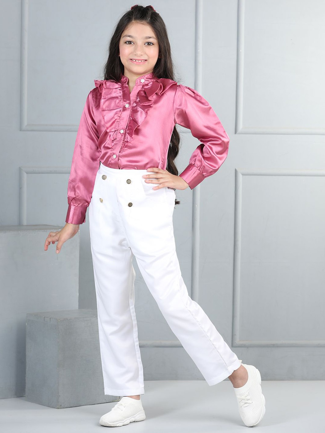 

Cutiekins Girls Top with Trousers, Pink