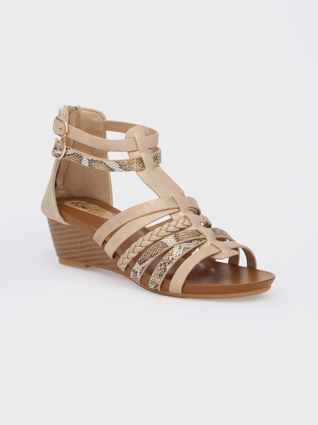 

Sole To Soul Wedge Gladiators, Gold