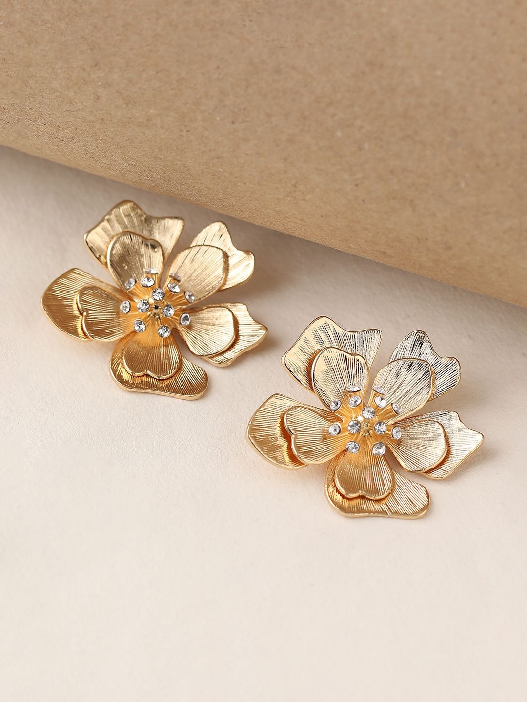 

glitchez Contemporary Studs Earrings, Gold