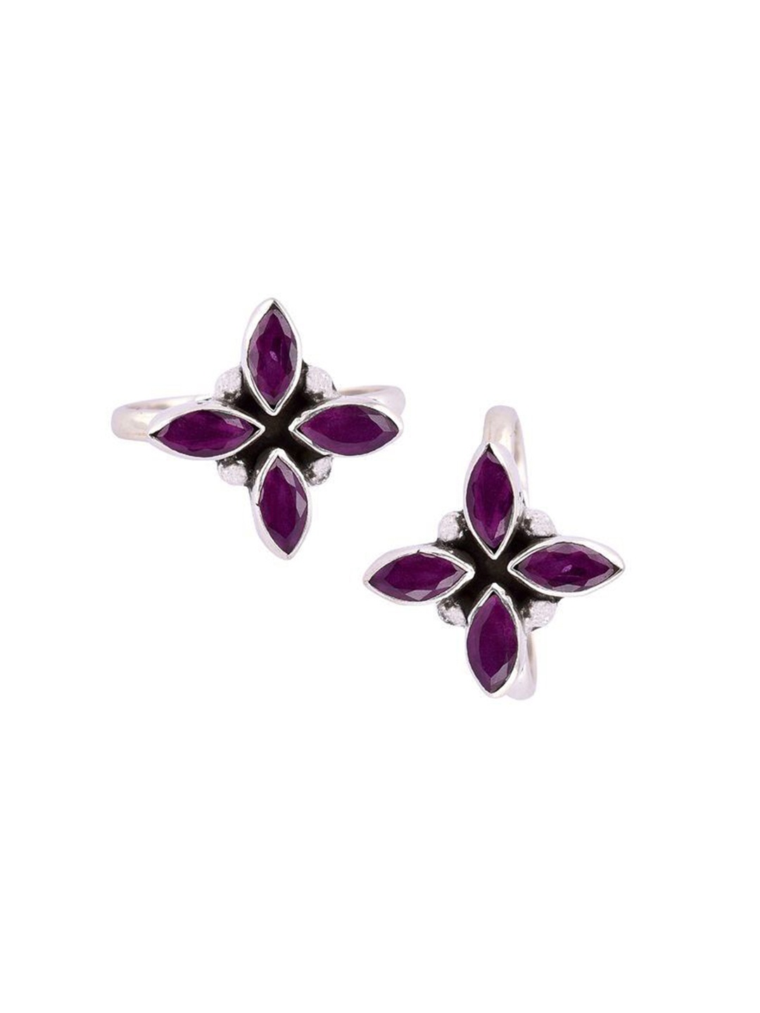

Peenzone Jewellers Silver-Plated Toe Rings, Purple