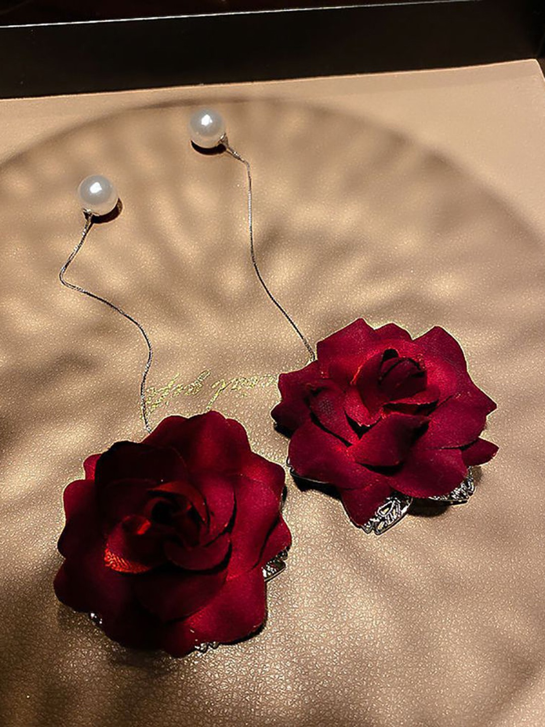 

StyleCast x Revolte Floral Drop Earrings, Red