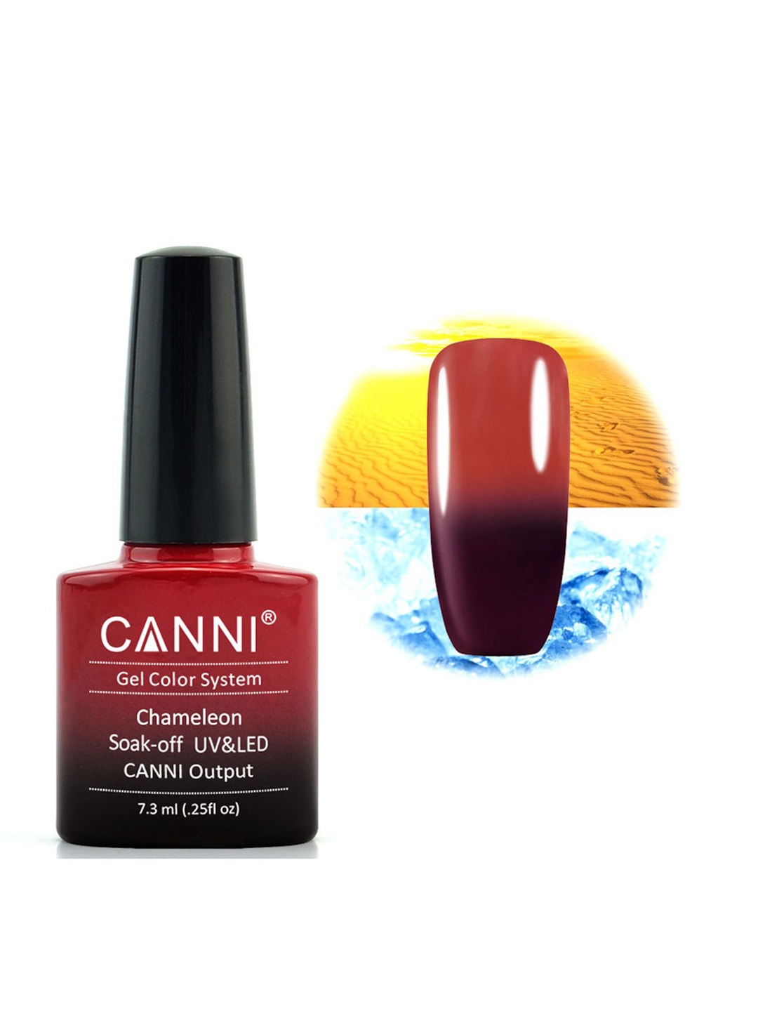 

CANNI Chameleon Soak-Off UV & LED Temperature Color Changing Nail Polish -7.3 ml Shade 342, Red