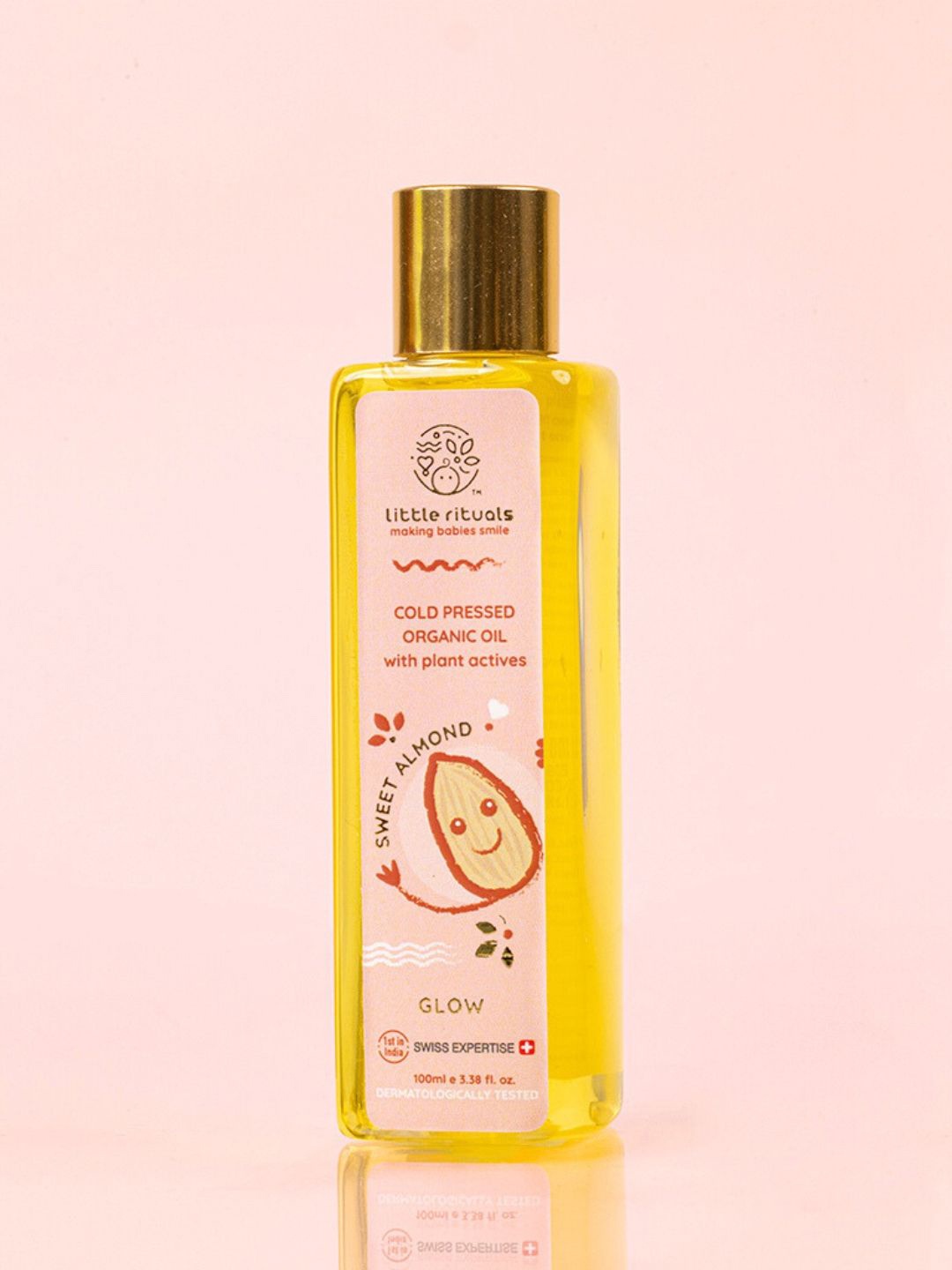 

Little Rituals Wood Cold Pressed Organic Sweet Almond Oil with 100% Pure Almond - 200 ml, Yellow