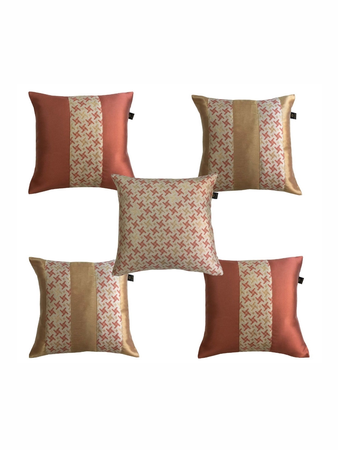 

Lushomes Beige Set of 5 Square Cushion Covers