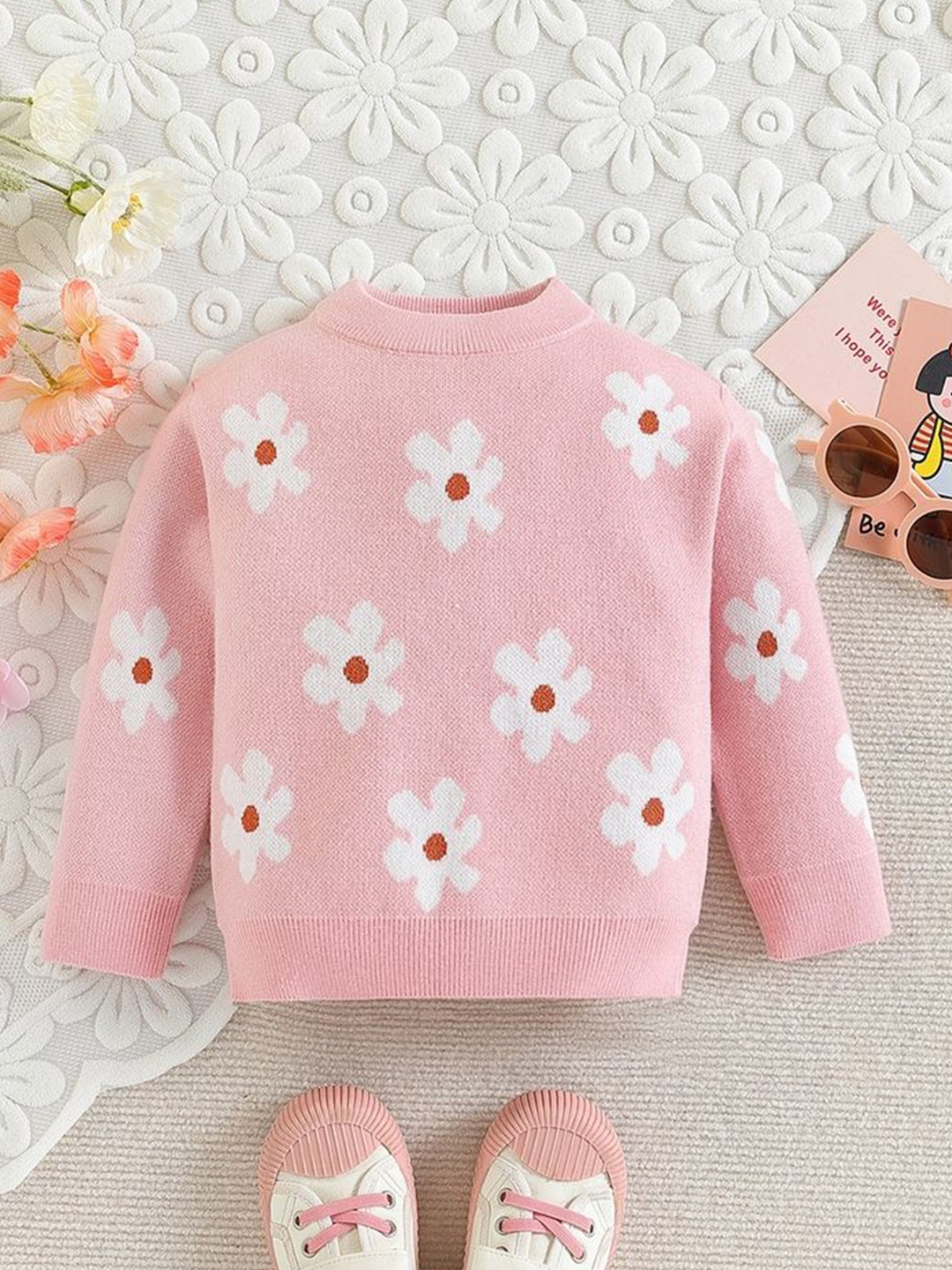 

LULU & SKY Girls Printed Sweatshirt, Pink