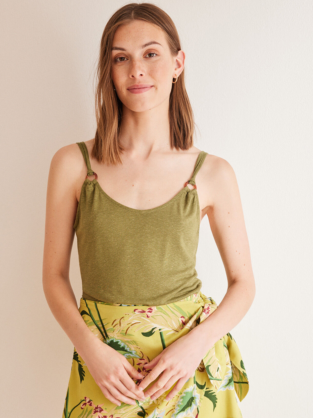 

women'secret Shoulder Straps Camisole, Green